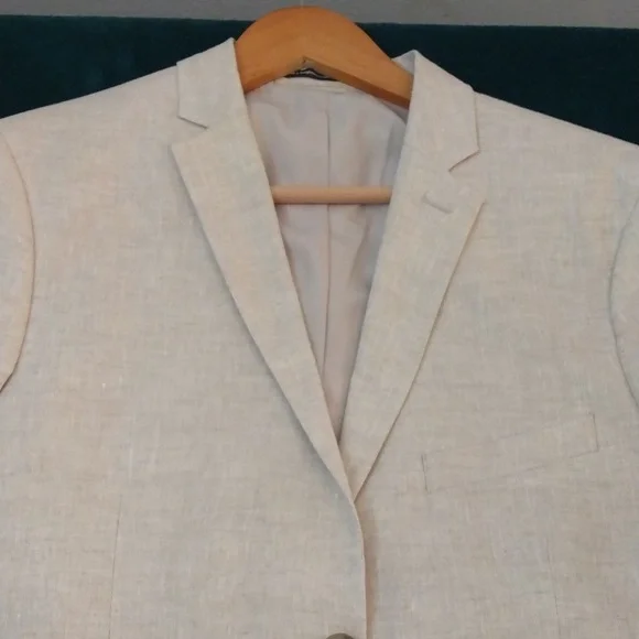 H&M Suits Blazers Nwt H M Cream Linen Slim Fit Summer Sport
